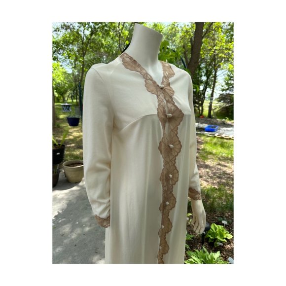 60s Emilio Pucci Dressing Gown Robe for Formfit Rogers Column Maxi Art Deco Lace - Picture 9 of 13